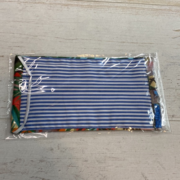 Johnny Was Silk Charmeuse Multi Color Print Face Mask - Picture 4 of 4